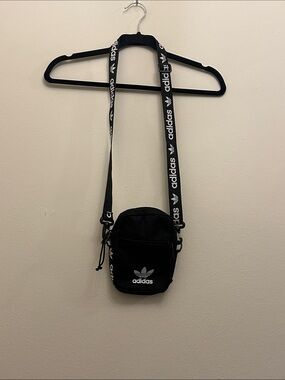 adidas Black Mini Shoulder Crossbody Bag with Logo Adjustable Removable Strap